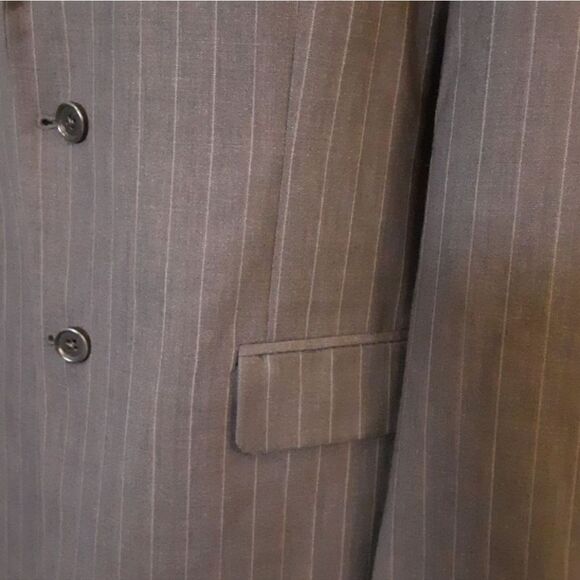 BROOKS BROTHERS Pinstriped 346 Sport‎ Coat 100% Soft Wool Deep Charcoal S… - Picture 3 of 10